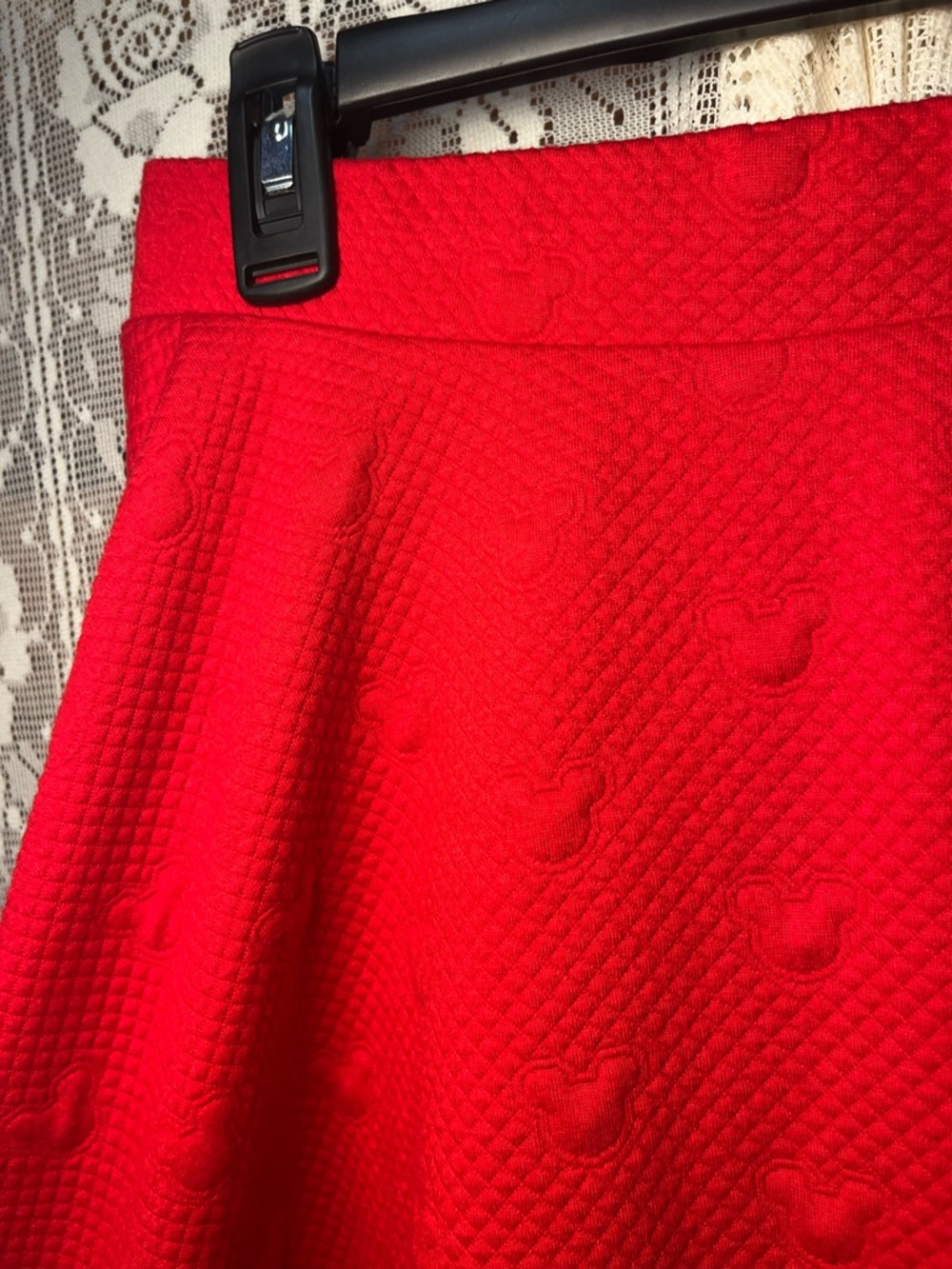 Disney x Lauren Conrad Collab Red Textured A-Line Skater Skirt (233) - Picture 5 of 9